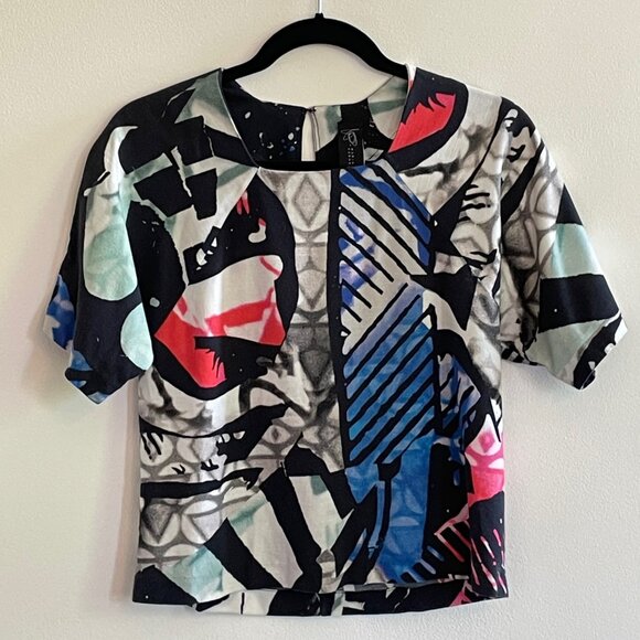 Zero + Maria Cornejo Tops - Zero + Maria Cornejo Abstract Print Top – Size 4 – Made in USA
